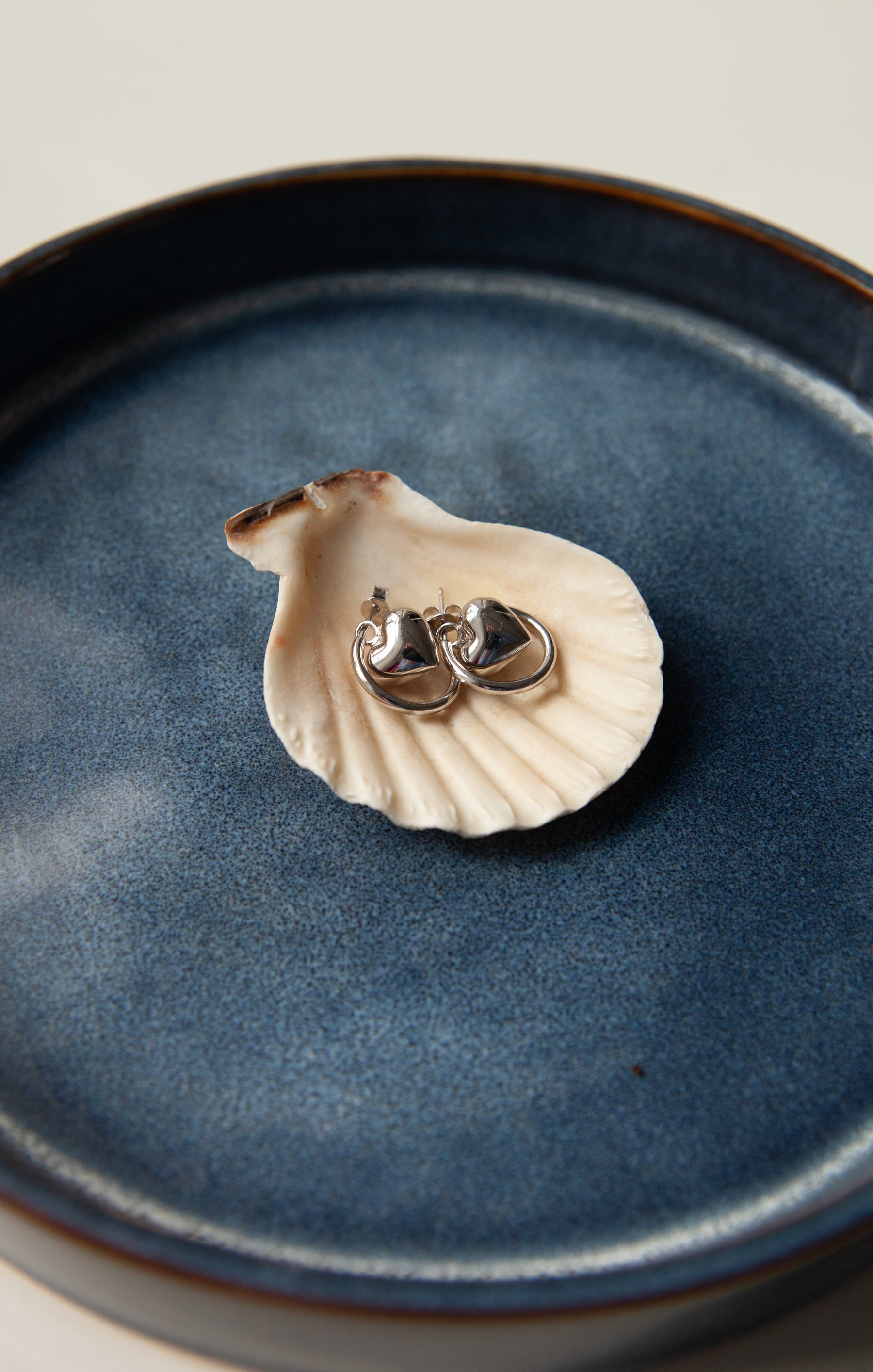 Sterling heart stud earrings