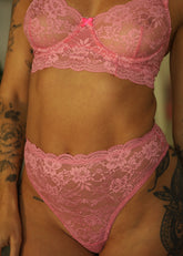 "Blush" high waist thong panties