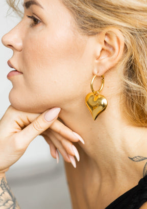 Queen of Hearts Gold Plated Chunky Earrings