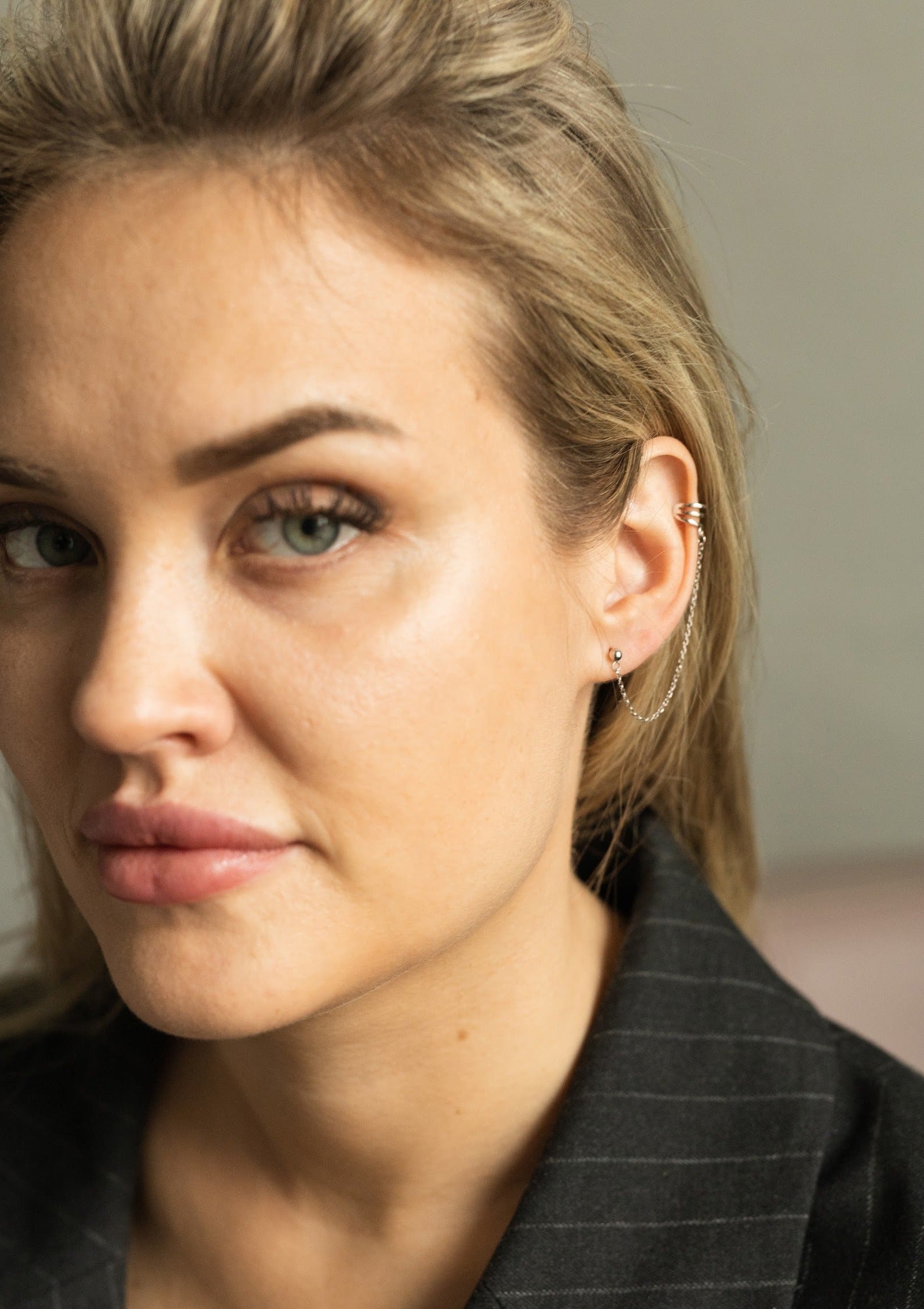 Lunar Flare ear cuff with chain