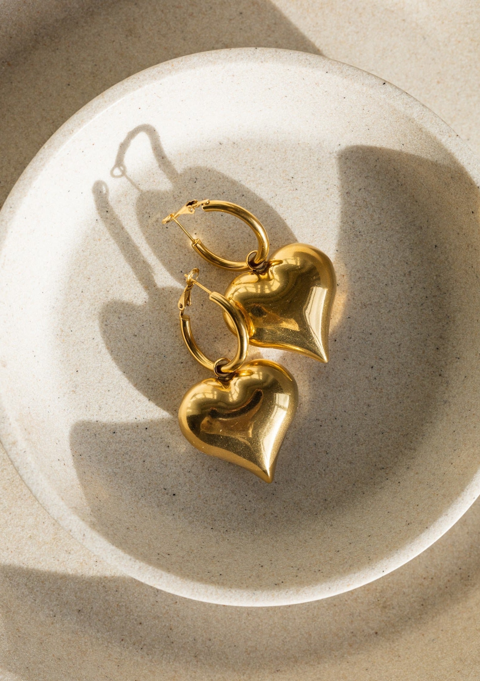 Queen of Hearts Gold Plated Chunky Earrings