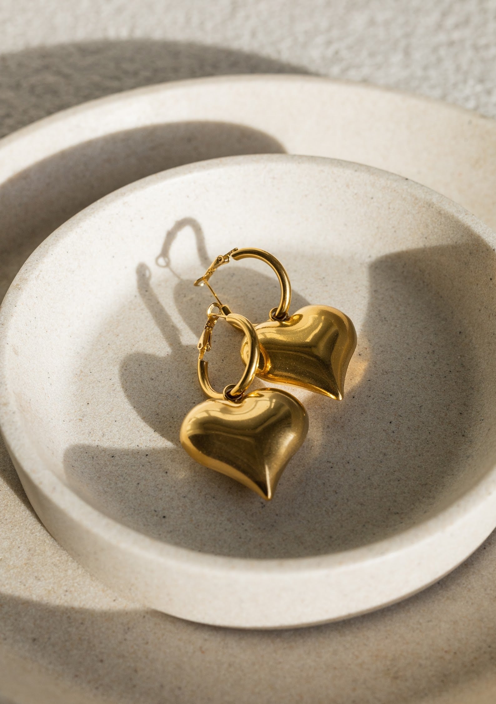 Queen of Hearts Gold Plated Chunky Earrings