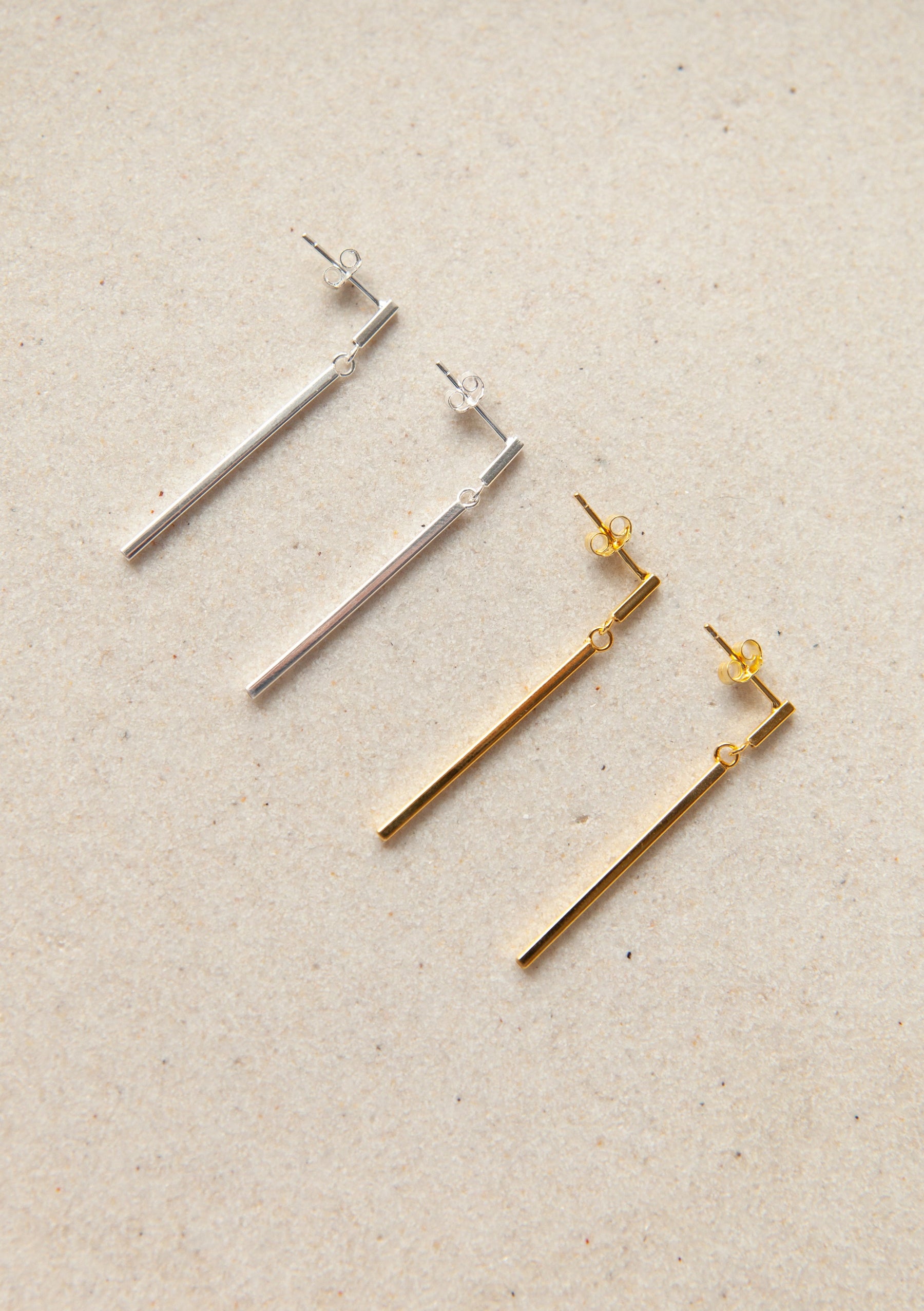 Serenity silver earrings with gold plating