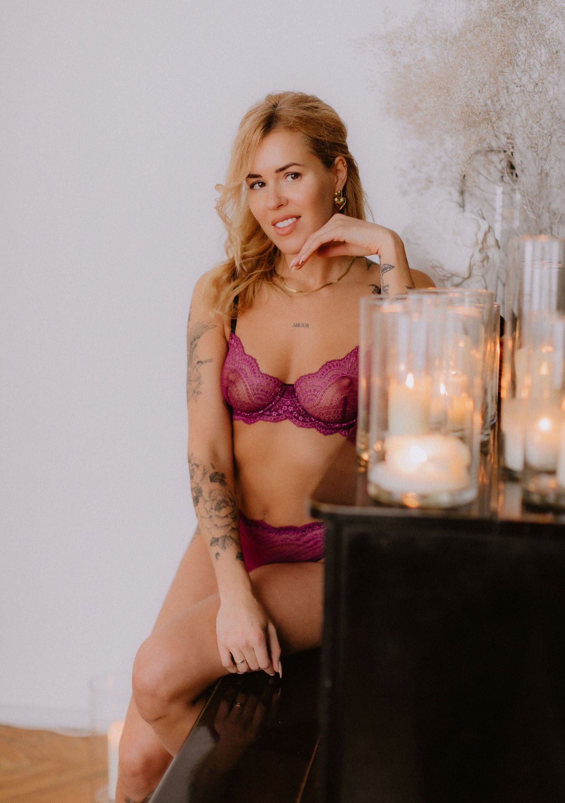 "Lilly" violetas tanga biksītes