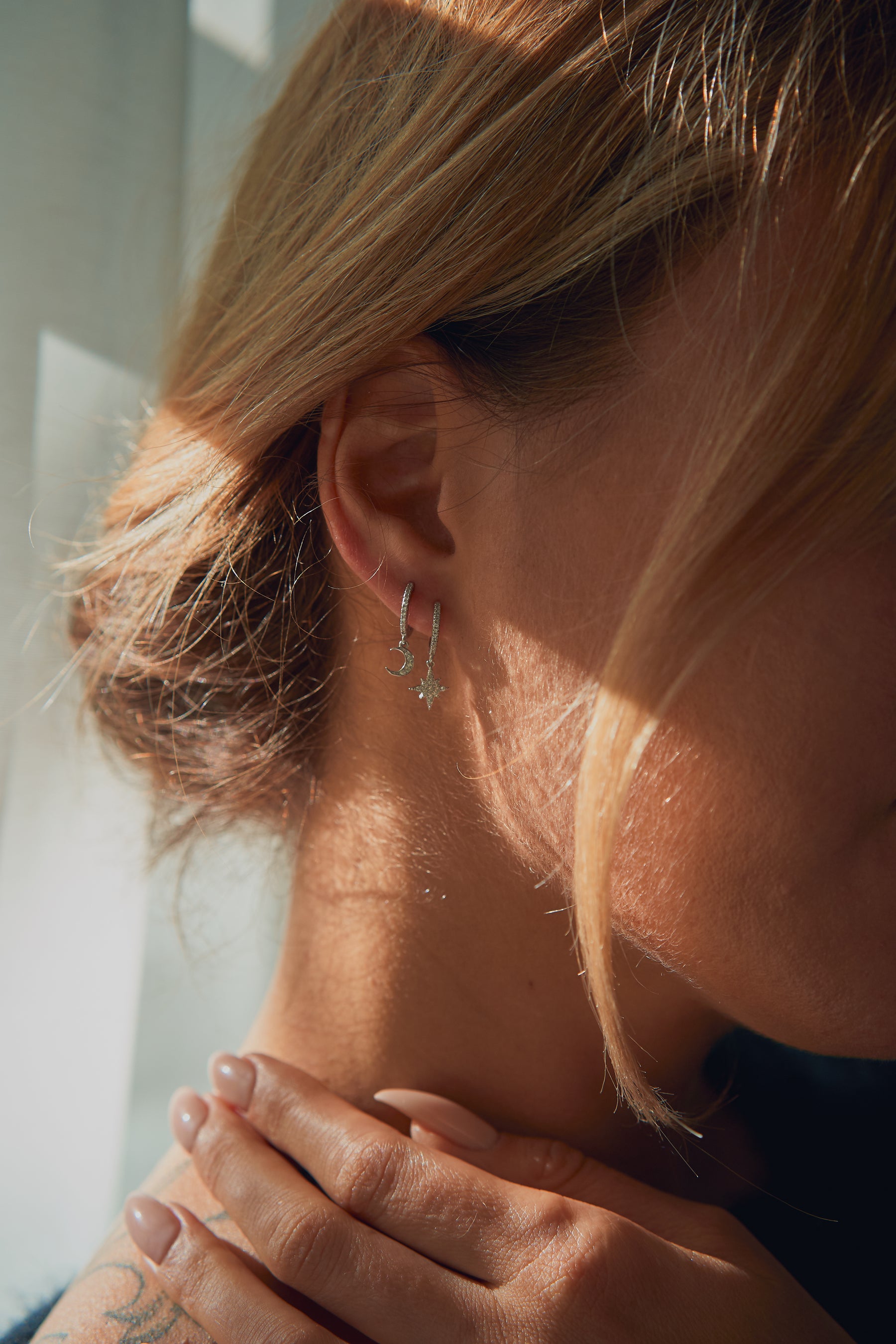 Celestial silver earrings