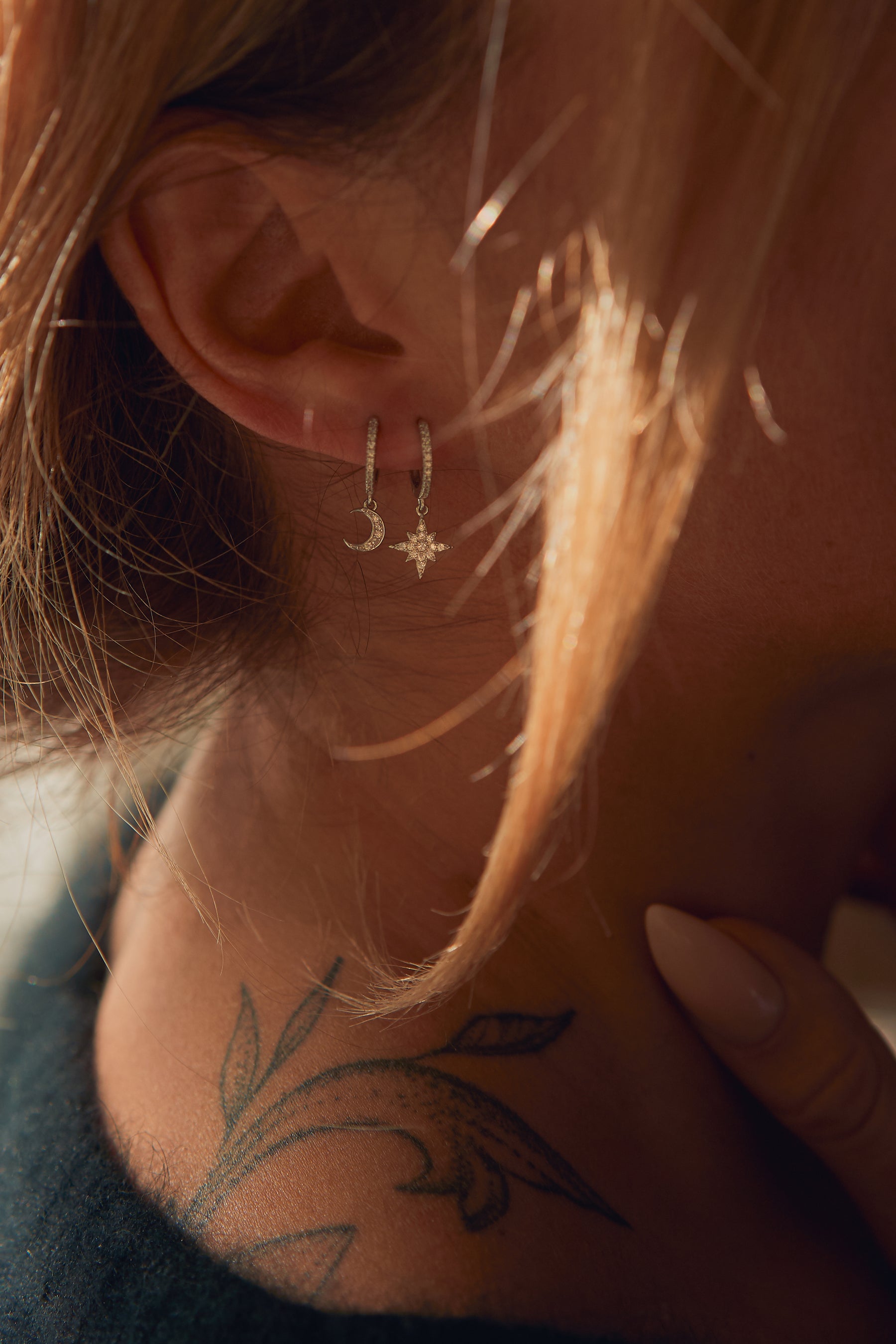 Celestial silver earrings