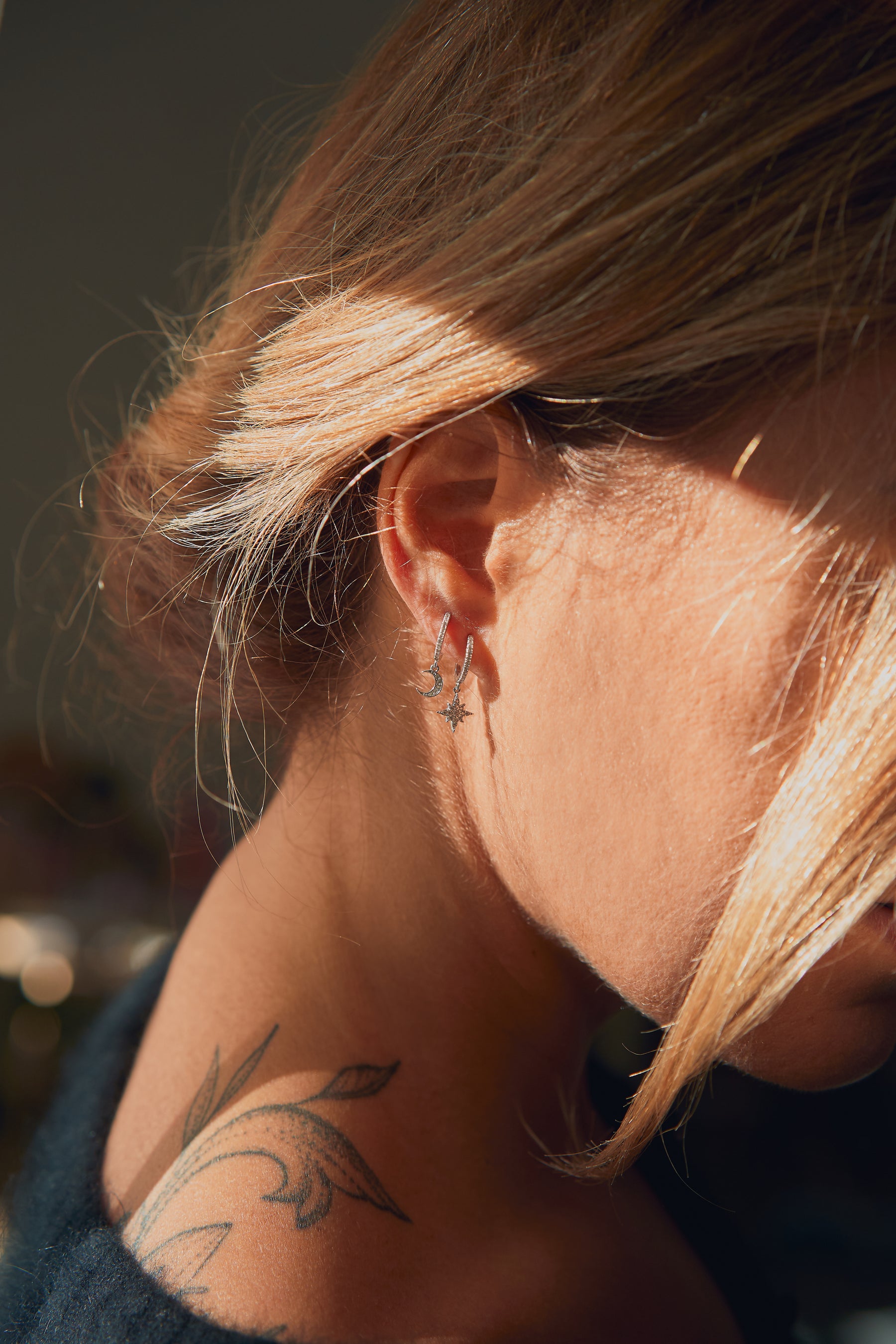 Celestial silver earrings