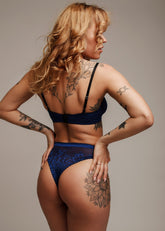 "Sky" high waist thong