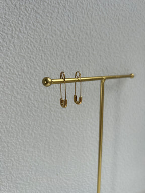 Petite Pin Gold Pleated  Earrings