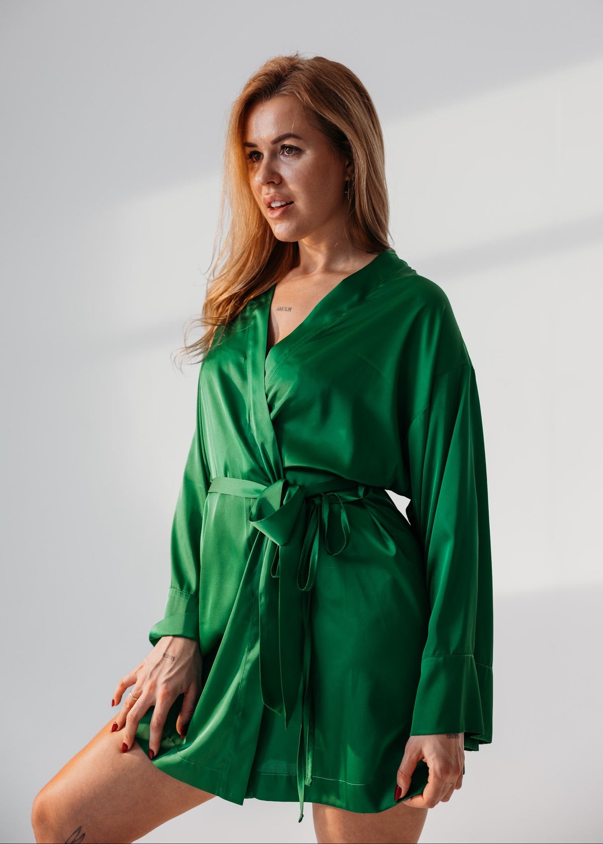 Short Emerald Kimono