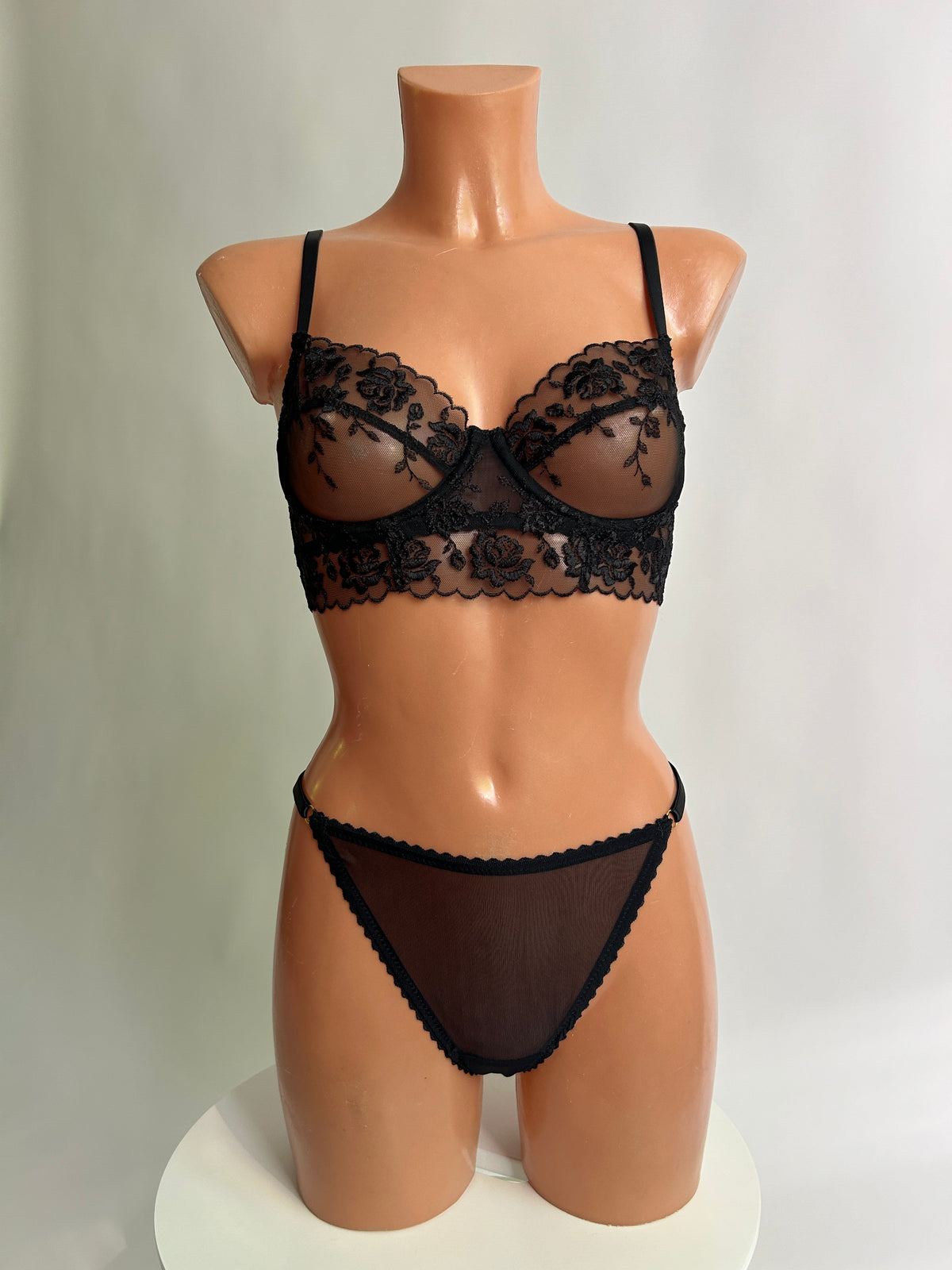 "Rose" black lingerie set