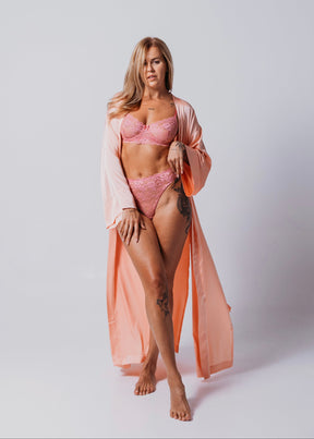 Blush pink lace bra