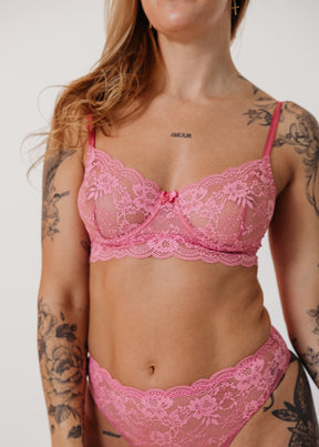 Blush Rozā mežģīņu krūšturis