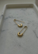 Petite Pin Gold Pleated  Earrings