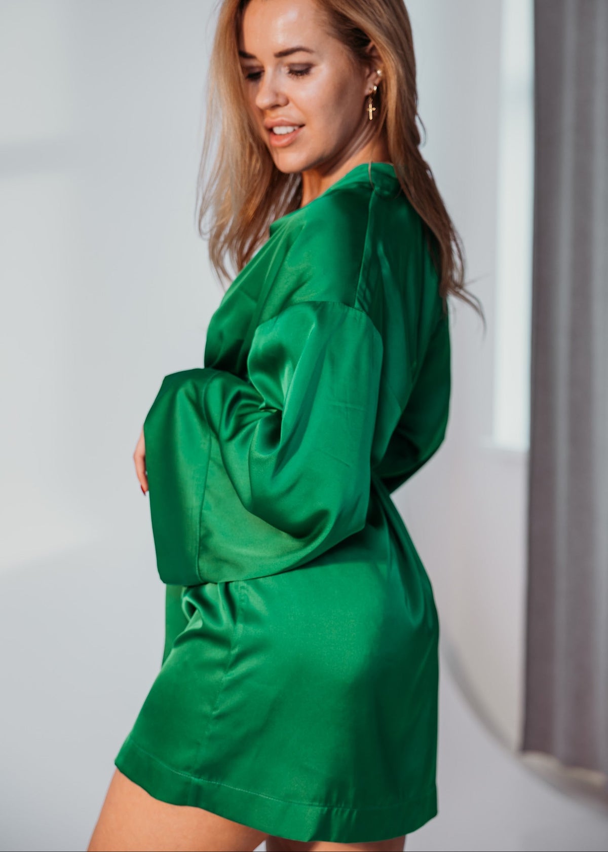 Short Emerald Kimono
