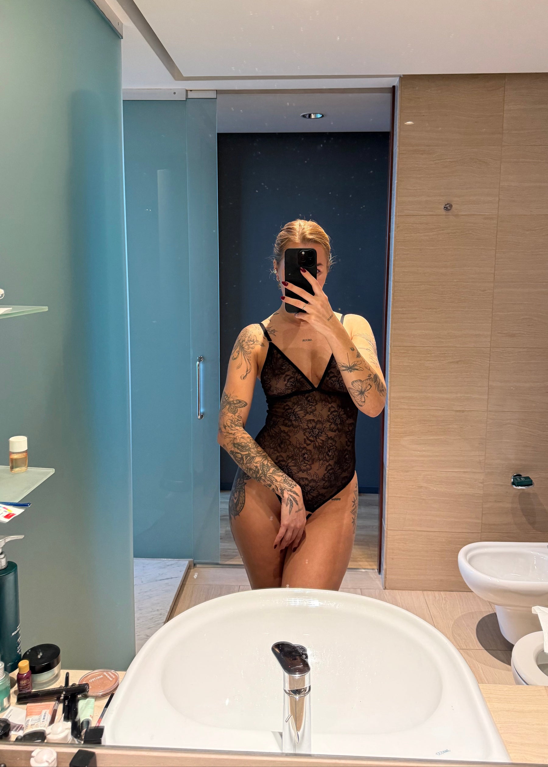 "Kinky Sage" crotchless lingerie bodysuit