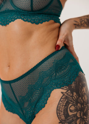 "Jade" zaļš mežģīņu krūšturis