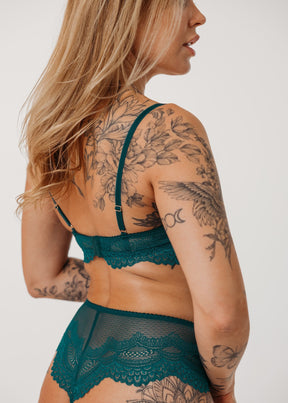 "Jade" zaļš mežģīņu krūšturis