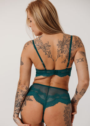 "Jade" zaļš mežģīņu krūšturis