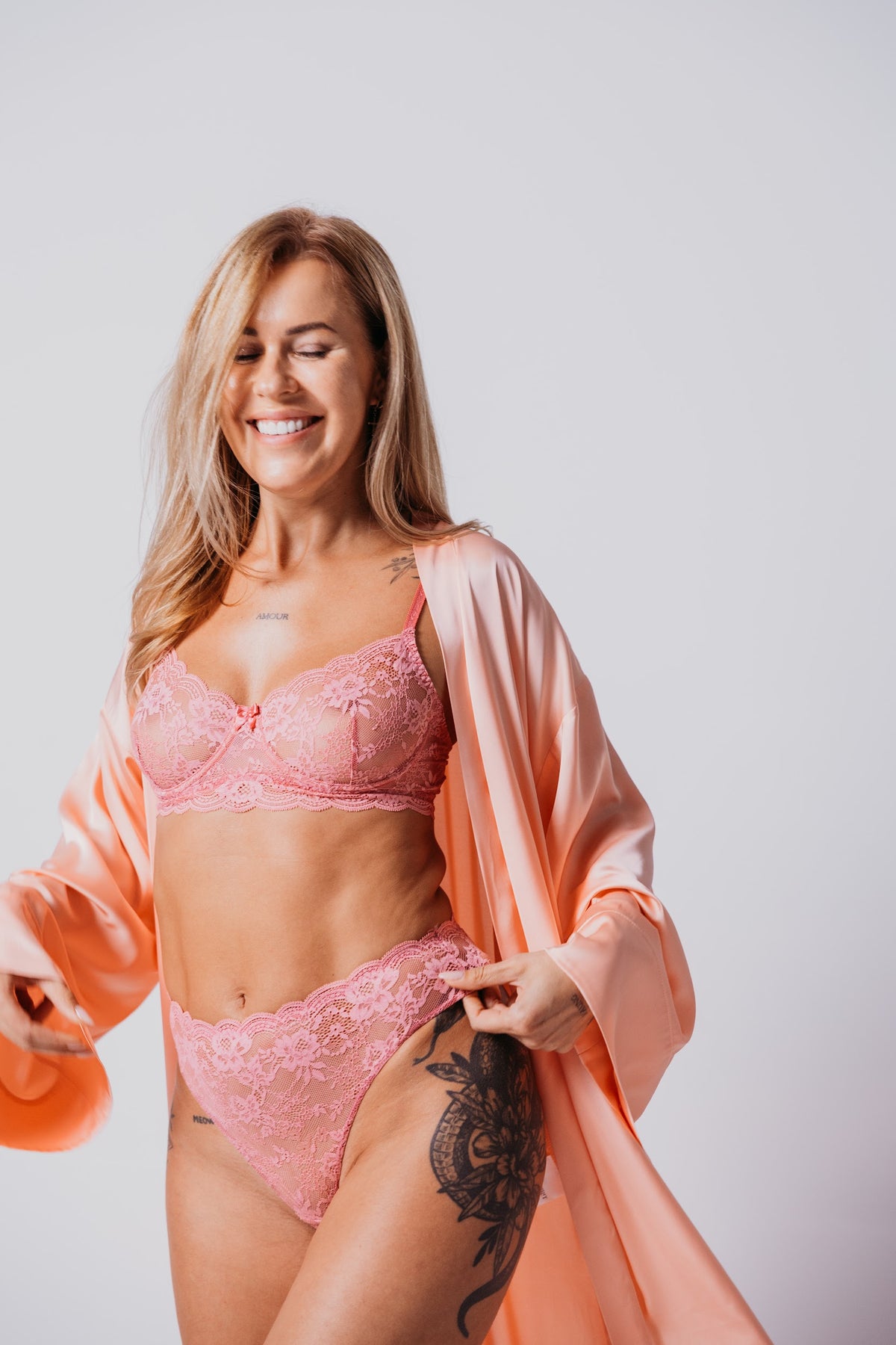 "Blush" high waist thong panties