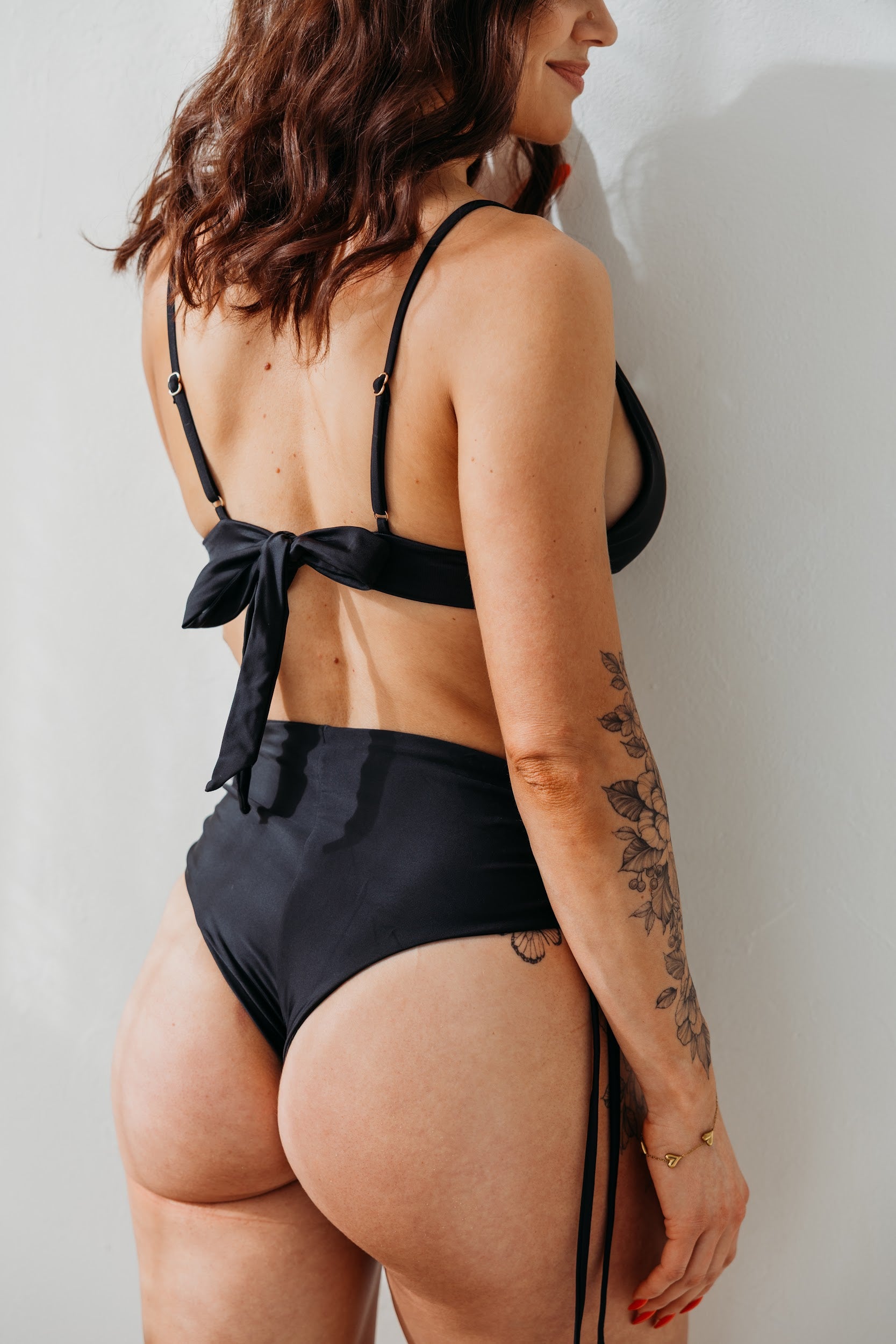 Marbella Black high waist brazilian panties