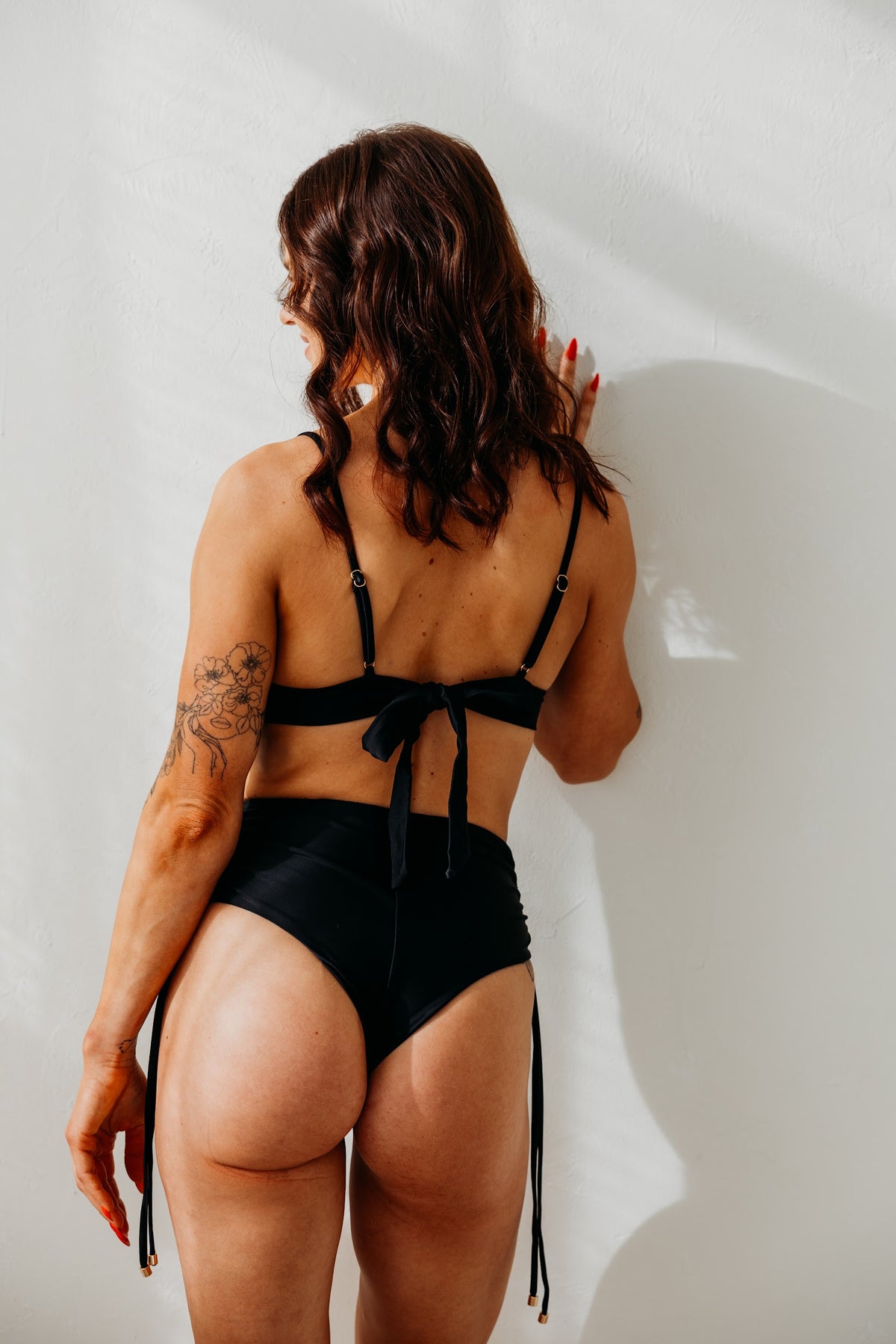 Marbella Black high waist brazilian panties