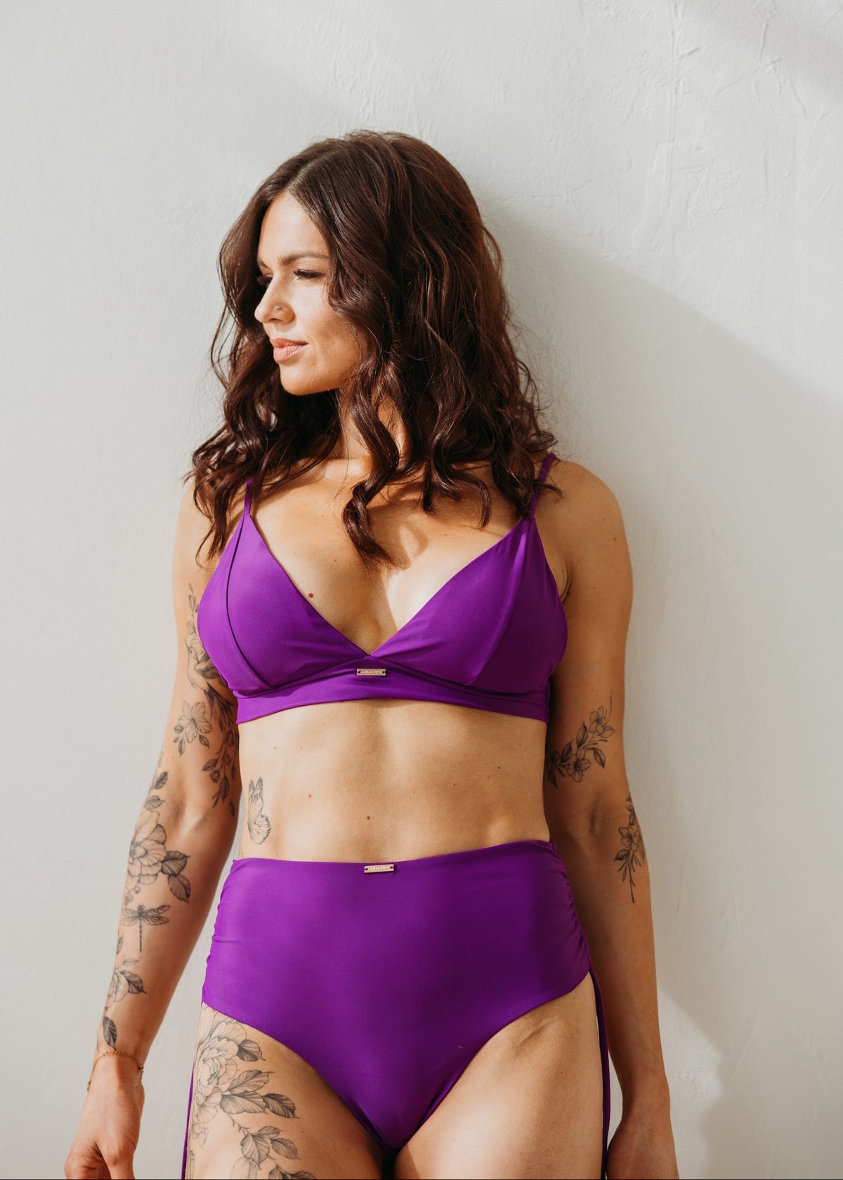 Marbella Purple high waist brazilian panties