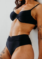 Riviera Black high waisted panties