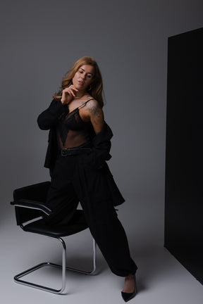 "Afterdark Lace" crotchless lingerie bodysuit