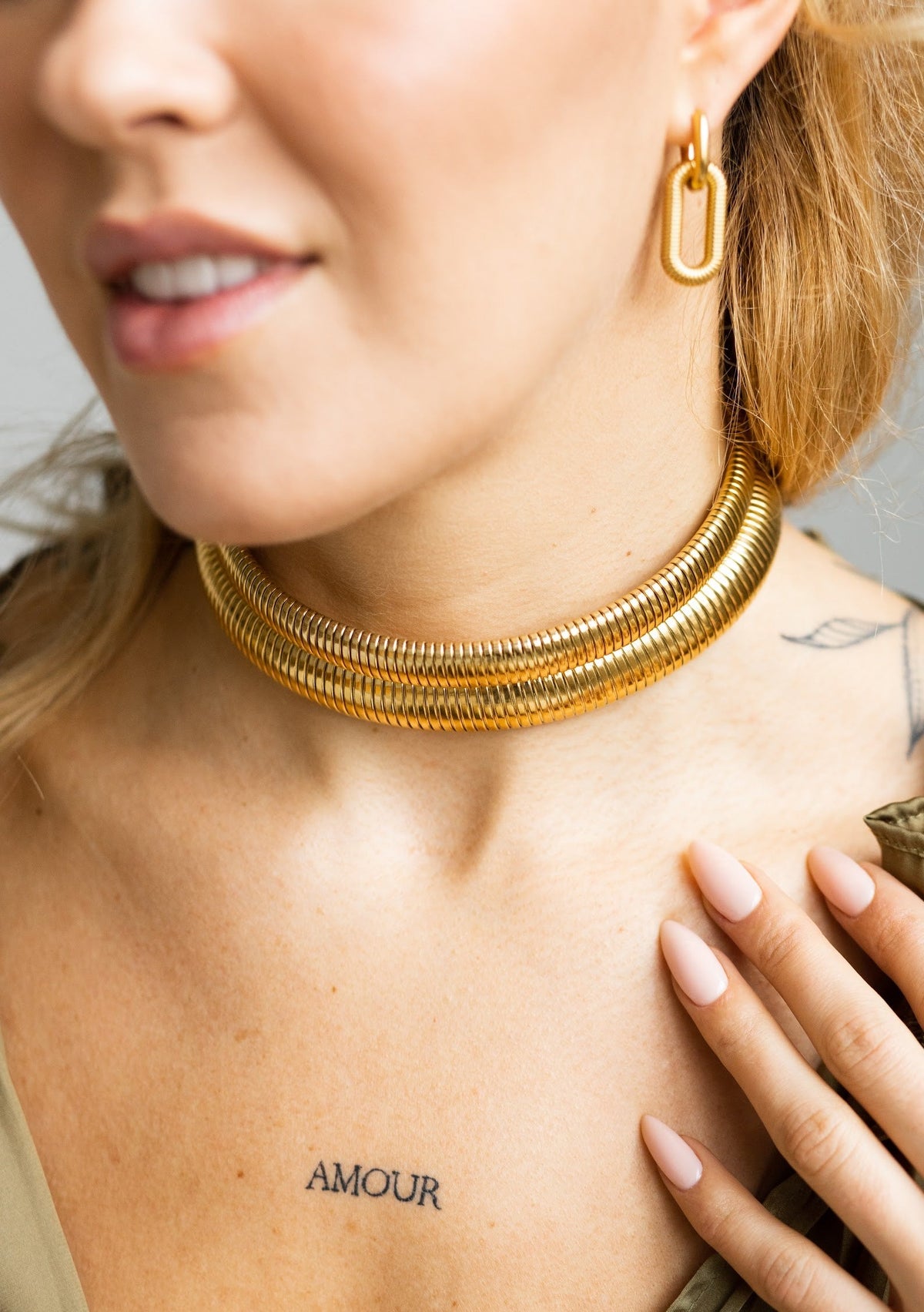 Aurum 18K Gold Plated Choker Necklace