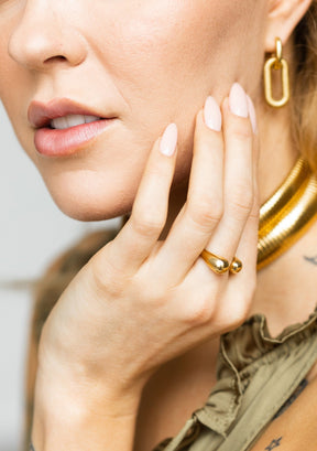 Glide 18K Gold Plated One Size Ring