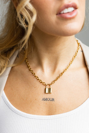 Lock & Love 18K Gold Plated Necklace