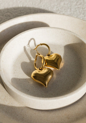 Queen of Hearts 18K Gold Plated Chunky Earrings