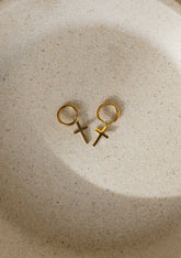 Crosslet 18K Gold Plated Cross Earrings