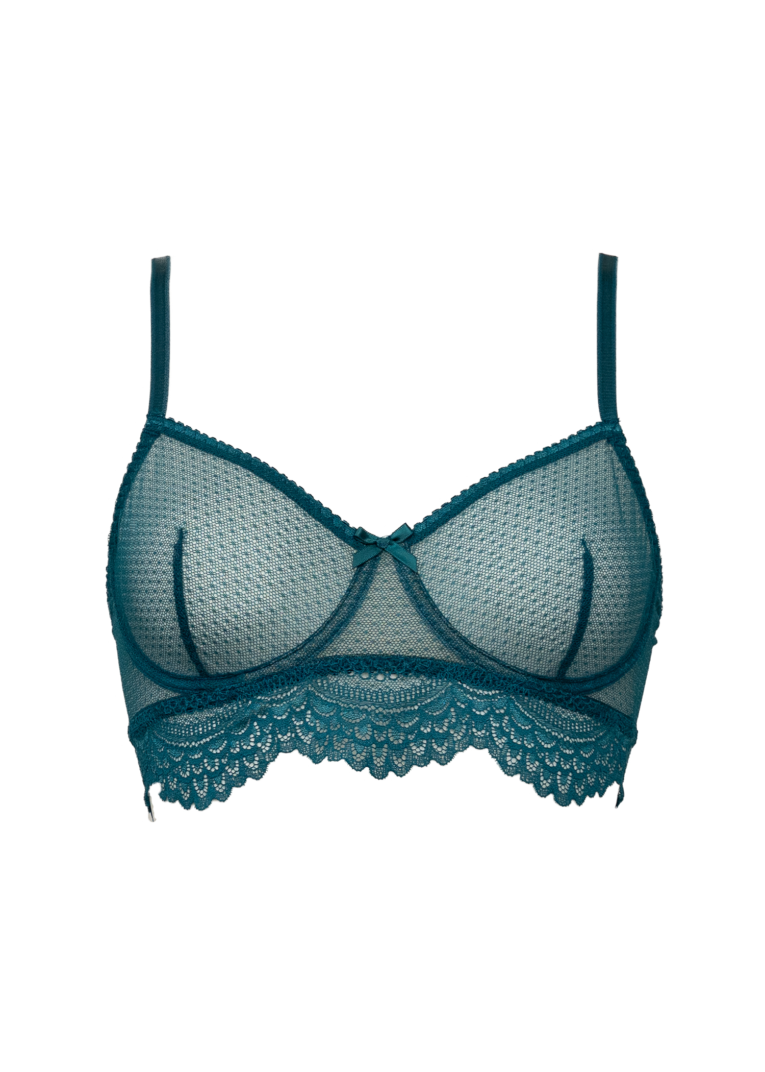 "Jade" green lace bra