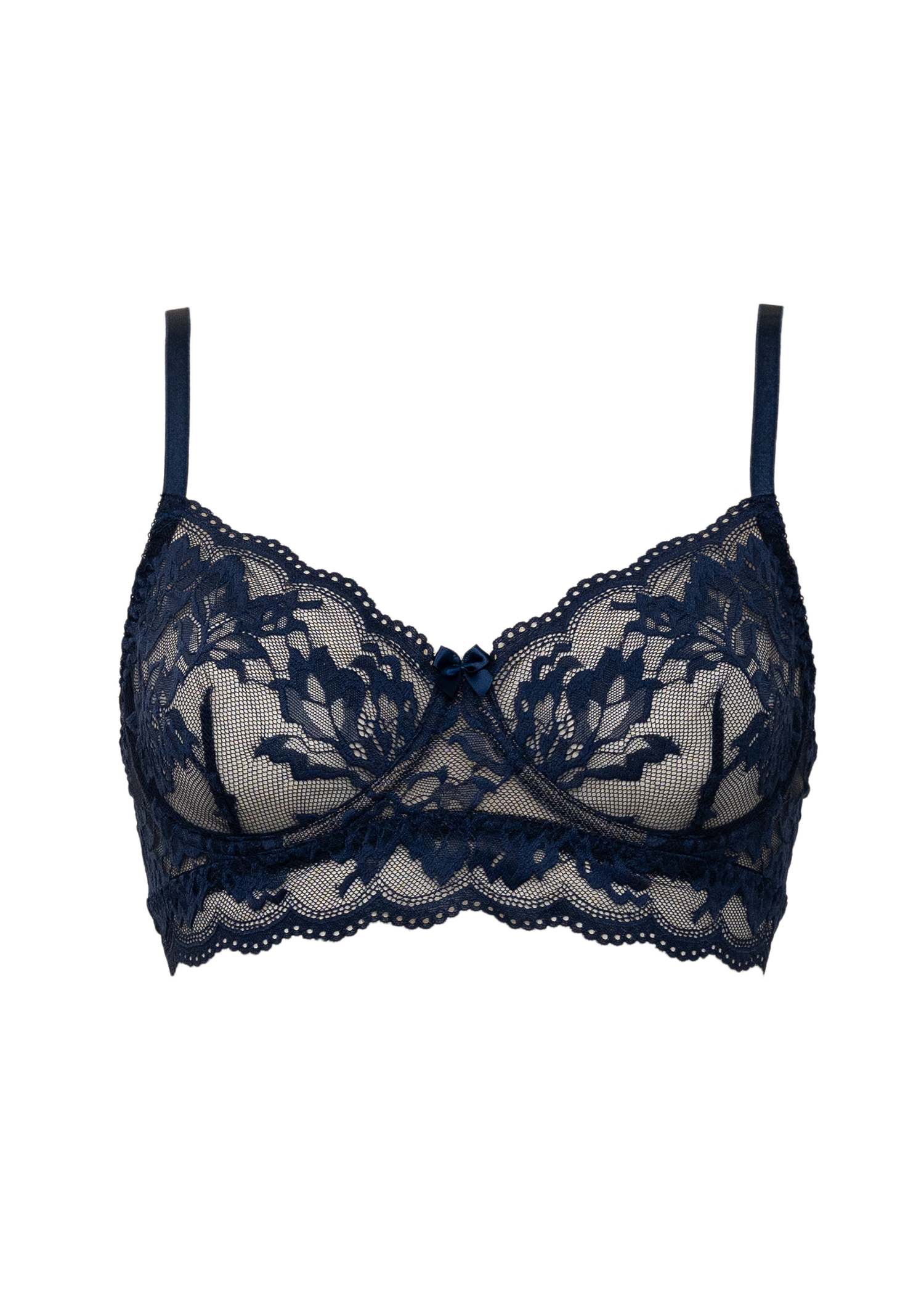 "Saphire" tumši zils mežģīņu krūšturis