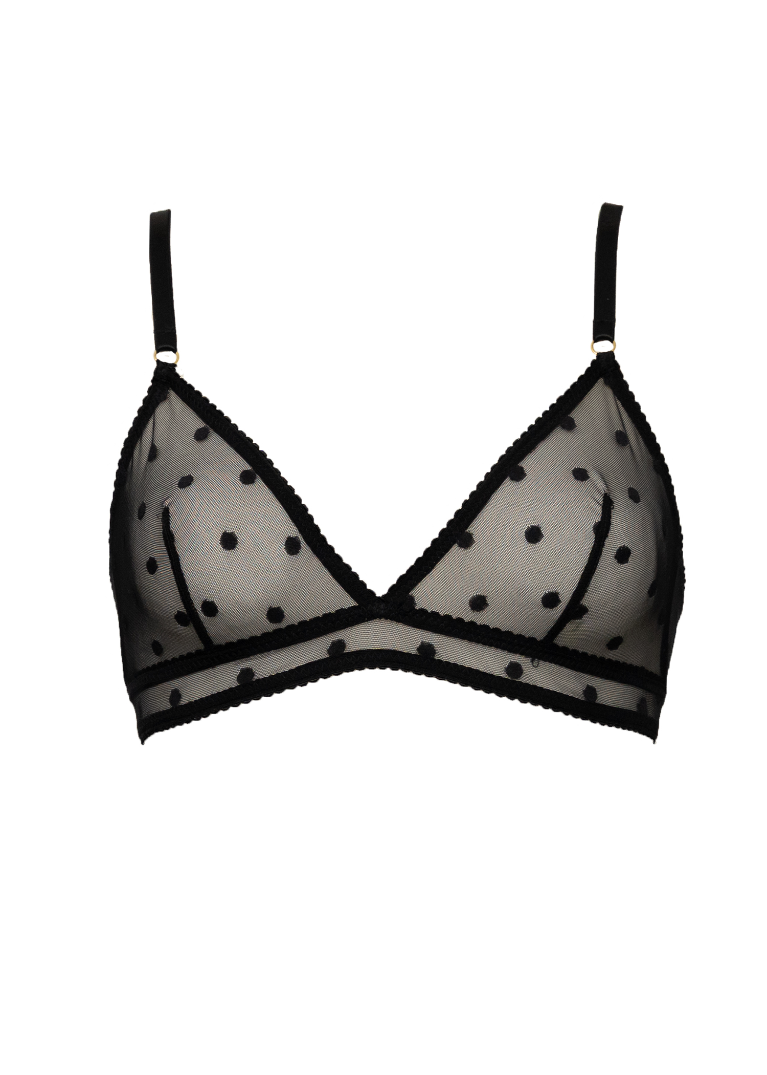 Melna punktiņ auduma Bralette