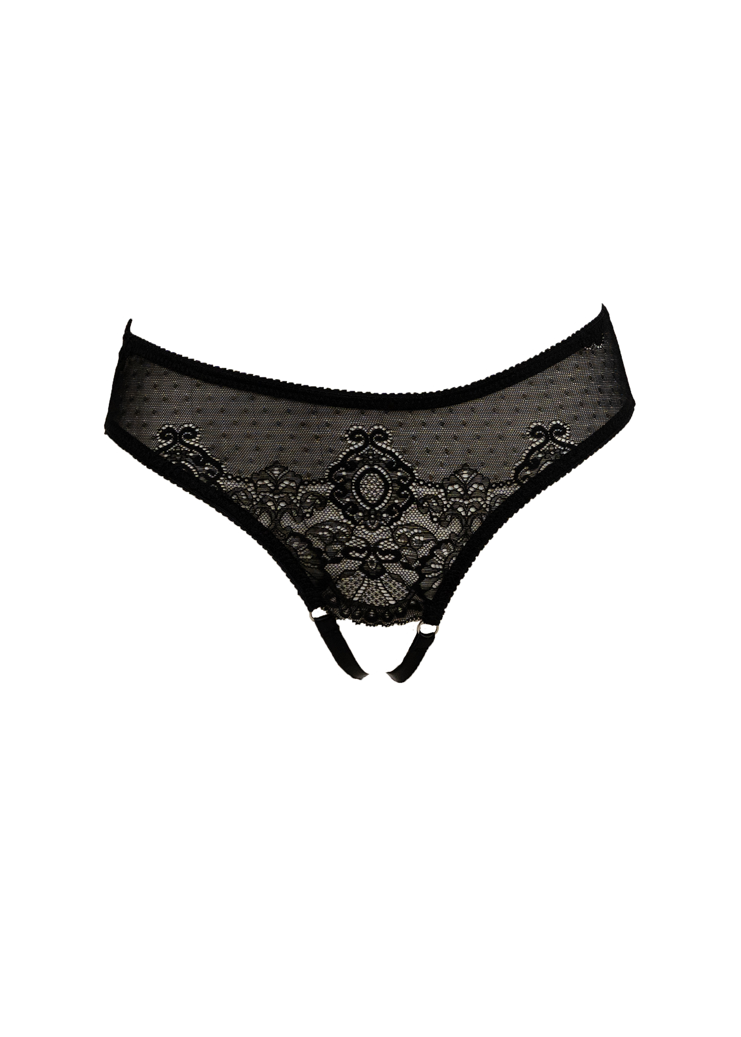 "Misbehave" Black lace Crotchless panties