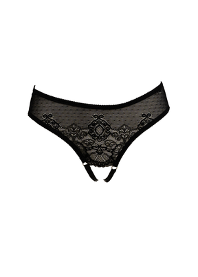 "Misbehave" Black lace Crotchless panties