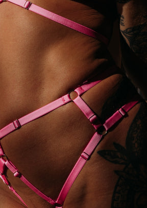 "Sweetheart" pink bondage lingerie set
