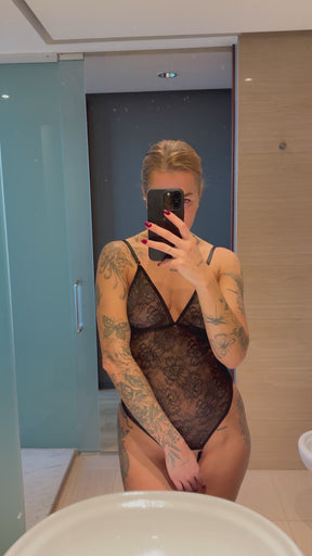 "Kinky Sage" crotchless lingerie bodysuit