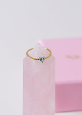 Azure heart ring