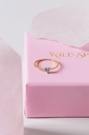 Azure heart ring