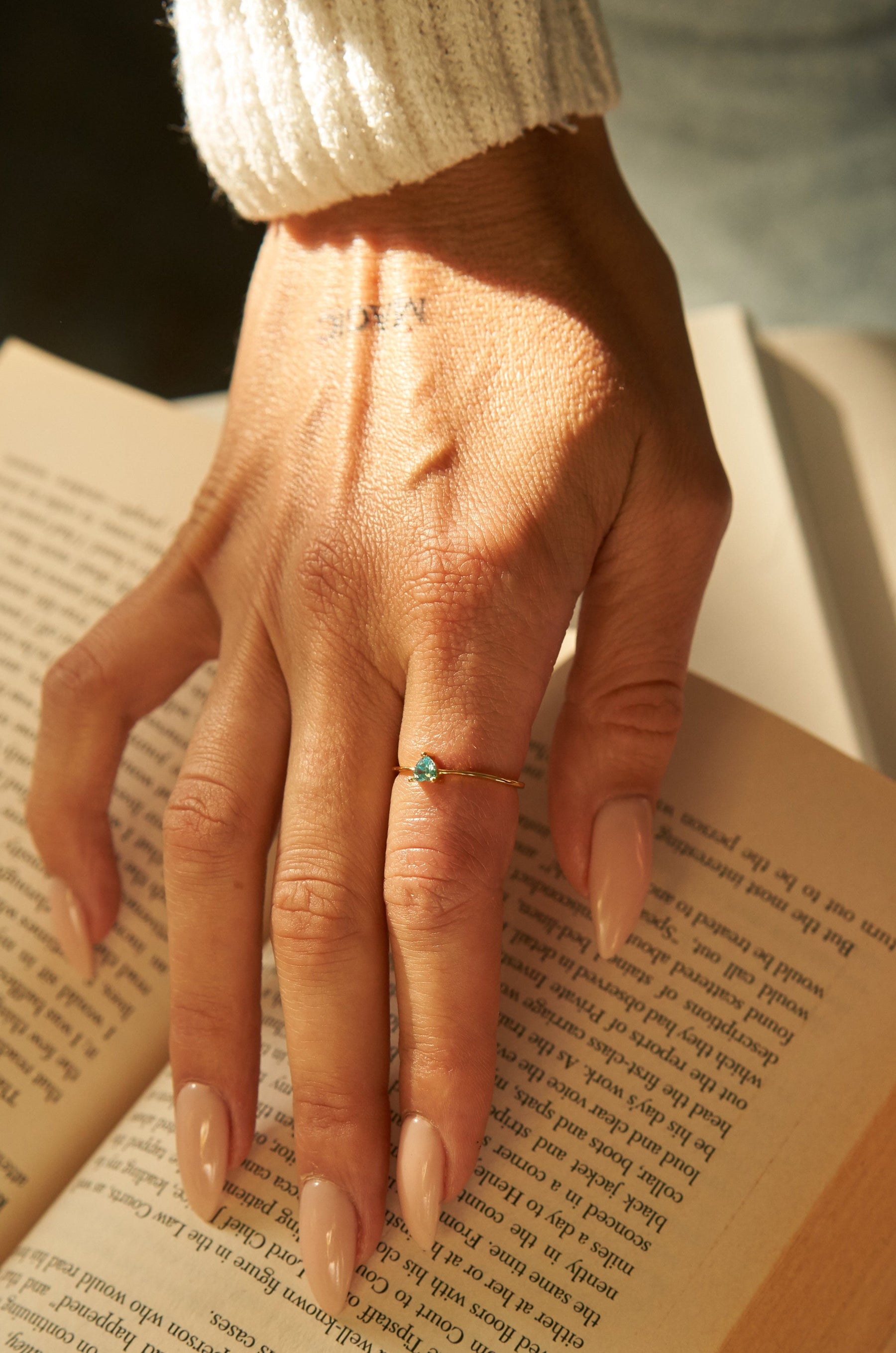 Azure heart ring