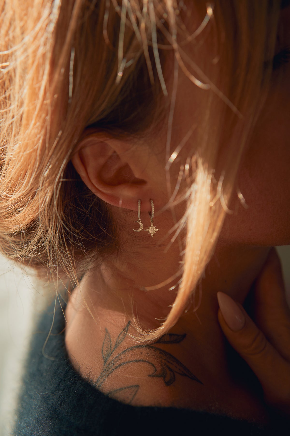 Celestial silver earrings