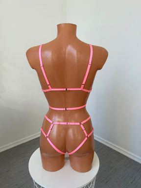 "Sweetheart" pink bondage lingerie set